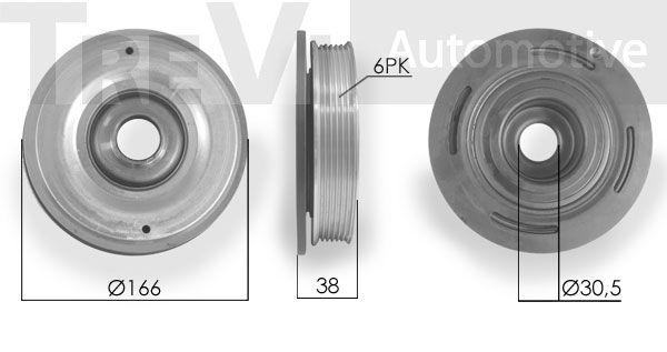 TREVI AUTOMOTIVE Hihnapyörä, kampiakseli PC1009